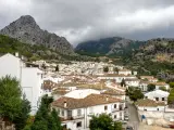 view of Grazalema, village located on the route of the white villages in the province of Cadiz, Andalusia, Spain