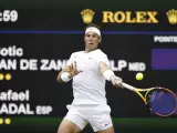 Nadal en el partido contra Van De Zandschulp en Wimbledon.