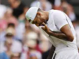 Kyrgios en su último partido en Wimbledon.