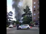 Así se veía la columna de humo desde las calles de Madrid