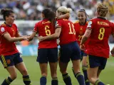 La selección española celebra un gol en la Eurocopa.