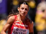 Sara Gallego, en el Campeonato del Mundo de Atletismo en Eugene, Oregón (EE UU).