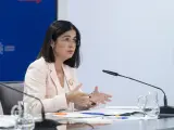La ministra de Sanidad Carolina Darias, durante la rueda de prensa tras el Consejo de Ministras.