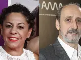 La actriz Cristina Medina, este miércoles en la premier de 'After: Amor infinito', y el actor José Luis Gil, en una imagen de archivo.