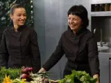 Las mujeres que dirigen el restaurante Les Cols
