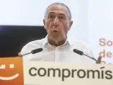 El portaveu de Compromís en el Congrés, Joan Baldoví, en la seu nacional de Compromís a València.