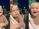 Reacción de un bebé a unos fuegos artificiales.