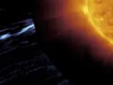 Imagen del fenómeno del latigazo magnético solar tomada por la misión Solar Orbiter ESA 12/9/2022