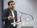 El ministro de Consumo, Alberto Garzón, en una rueda de prensa