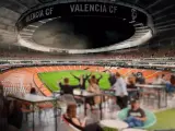 Simulación del proyecto del nuevo estadio del Valencia CF.