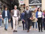 Los consellers de Junts entran en el Palau de la Generalitat el 28 de septiembre, en el inicio de la crisis de Govern.