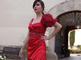 La diseñadora e 'influencer' Arantxa Cañadas luciendo uno de sus vestidos