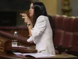 La líder de Ciudadanos, Inés Arrimadas, durante su intervención en la sesión plenaria del Congreso de los Diputados.