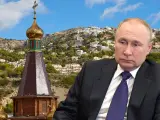 Montaje Putin con la Iglesia de San Miguel Arc&aacute;ngel.