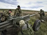 Reclutas rusos asisten a la formación militar en Rostov del Don, Rusia.