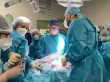 Más de 50 profesionales de diez servicios del Hospital Materno de Málaga se coordinan para una operación intraútero 'Exit' de un feto