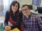 Javier junto a su profesora Bel&eacute;n