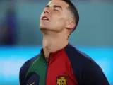 Cristiano Ronaldo, emocionado al escuchar el himno
