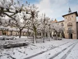 Escena de invierno en Briviesca (Burgos).