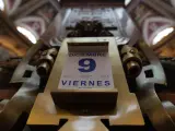 Un calendario en el Palacio de la Bolsa de Madrid.