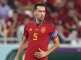 Sergio Busquets con la selección española en el Mundial de Qatar.