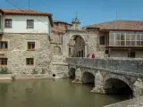 Spain. Bridge of the Portazgo in Aguilar de Campoo. Palencia