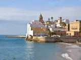 Sitges in Autumn, a magnificent day in the Mediterranean coast.