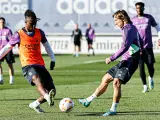 Modric y Camavinga, en un entrenamiento del Real Madrid