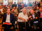 El ex presidente del Gobierno José Luis Rodríguez Zapatero, el ex secretario general de la UGT Nicolás Redondo y el secretario general de UGT, Pepe Álvarez.