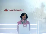La presidenta del Grupo Santander, Ana Botín, en la presentación de los resultados del banco.