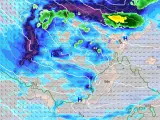 Mapa sobre la previsión de lluvia (en azul) y nieve (en verde) sobre la Península Ibérica el próximo martes 17 de enero.