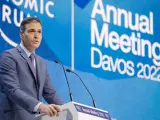 Pedro Sánchez en la Reunión Anual del Foro Económico Mundial en Davos-Klosters en 2022.