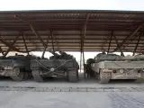 Tanques Leopard en 2012, poco antes de ser trasladados al cuartel de Casetas para ser almacenados.