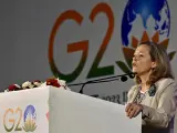 Calviño en la India G20