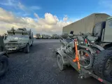 Vehículos y material militar en la Base General Alemán Ramirez, en Las Palmas de Gran Canaria