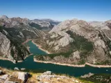 Views of the Anciles valley in the Ria&ntilde;o reservoir from Pico Gilbo, Leon, Spain