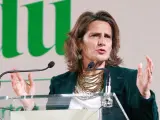 La vicepresidenta tercera y ministra para la Transición Ecológica y el Reto Demográfico, Teresa Ribera, interviene durante la inauguración de la sede de Naturklima, a 17 de marzo de 2023, en San Sebastián, Guipúzcoa, País Vasco (España). El objetivo de Naturklima está centrado en impulsar una estrategia de crecimiento económico sostenible para Gipuzkoa e intensificar su lucha contra el cambio climático. La nueva sede albergará cuatro áreas de promoción estratégicas: el Observatorio de Cambio Climático en Gipuzkoa, el hub de Economía Circular, el hub de Transición Energética y el Aula de Cambio Climático. 17 MARZO 2023;SAN SEBASTIAN;PASI VASCO: FUNDACION NATURKLIMA Unanue / Europa Press 17/3/2023