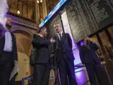 El presidente de la CNMV, Rodrigo Buenaventura (2i), y el Gobernador del Banco de España, Pablo Hernández de Cos (2d).