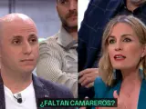 David de la Torre y la colaboradora Laura Blanco durante el debate del programa Xplica.