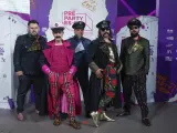 El grupo Let 3, representante de Croacia, posa durante la presentación este viernes del PrePartyES.