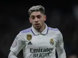 Fede Valverde durante un partido del Real Madrid.