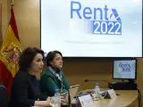 La directora general de la Agencia Tributaria, Soledad Fernández (i), y la directora del Departamento de Gestión Tributaria, Rosa María Prieto.