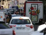 Tr&aacute;fico en la capital catalana, este mi&eacute;rcoles.