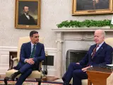 El presidente del Gobierno, Pedro Sánchez, junto a su homólogo estadounidense, Joe Biden.