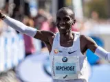 El atleta keniano Eliud Kipchoge, actual plusmarquista mundial de marat&oacute;n.