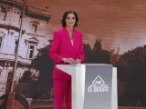La candidata del PSOE a la Alcald&iacute;a de Madrid, Reyes Maroto, en el debate de Telemadrid.
