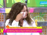 Rocío Cortés emocionada en 'Sálvame'.