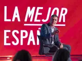 El presidente del Gobierno y secretario general del PSOE, Pedro Sánchez, en un acto en Ferraz.