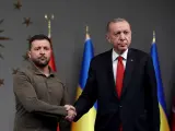Volodymyr Zelensky y Recep Tayyip Erdogan