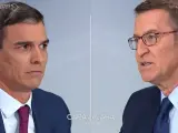 Sánchez y Feijóo, en el debate de Atresmedia.